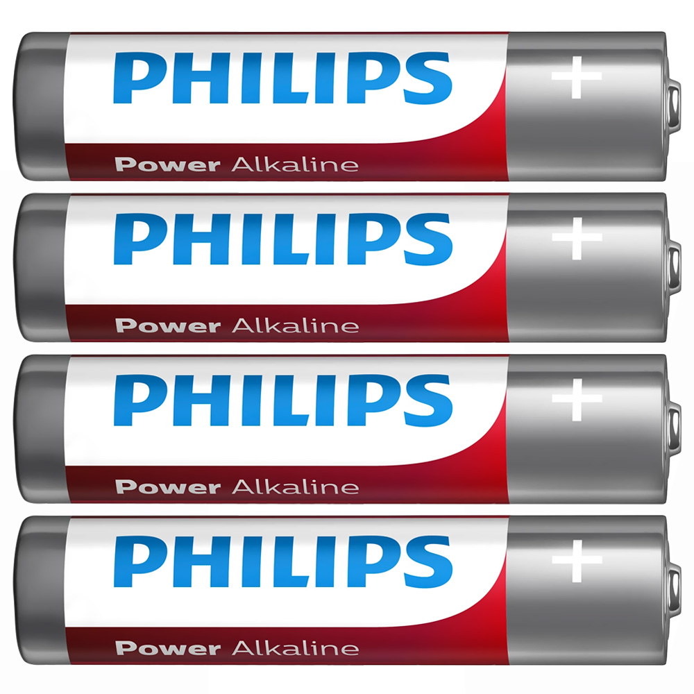 Pilhas Philips Alkaline Power AAA com 4 Pilhas - LR03P4B/97