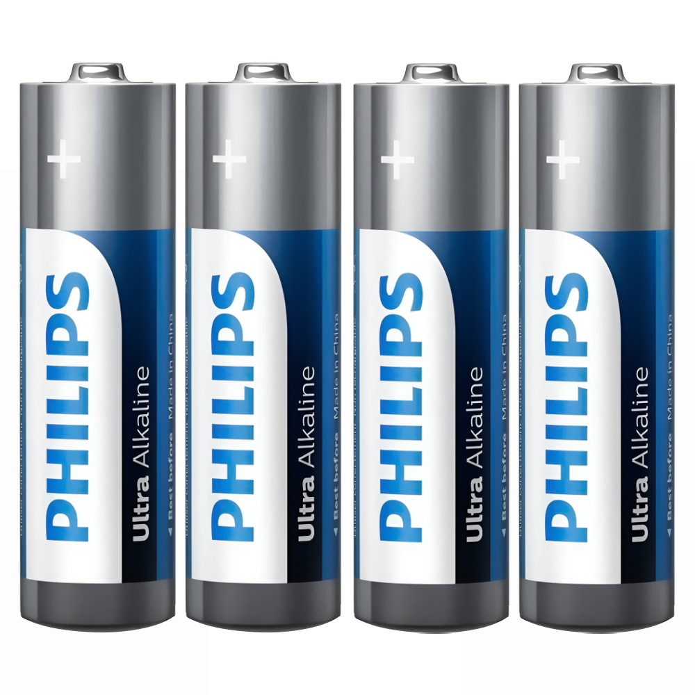 Pilhas Philips Ultra Alkaline AA com 4 Pilhas - LR6E4B/97