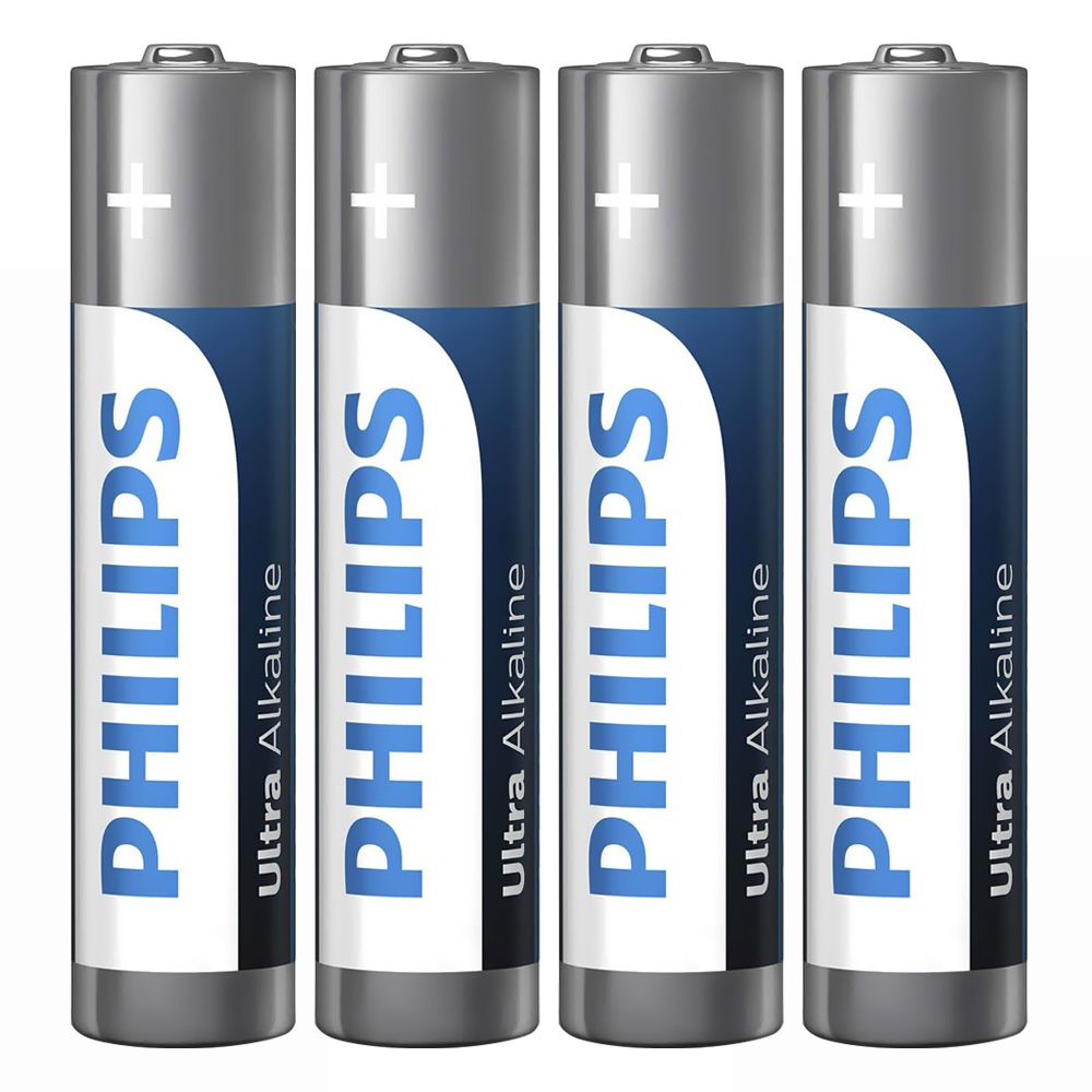 Pilhas Philips Ultra Alkaline AAA com 4 Pilas - LR03E4B/97