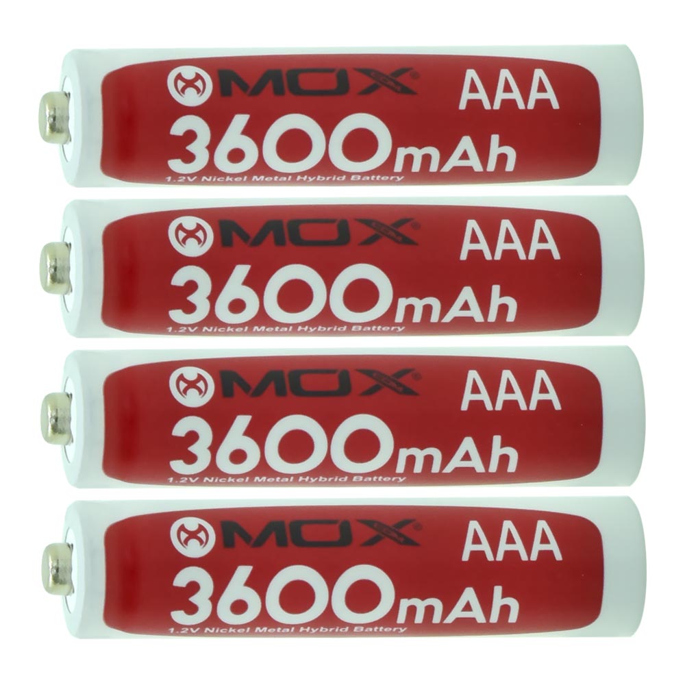 Pilhas Recarregável Mox AAA com 4 Pilhas / 3600MAH - MOB4AAA36