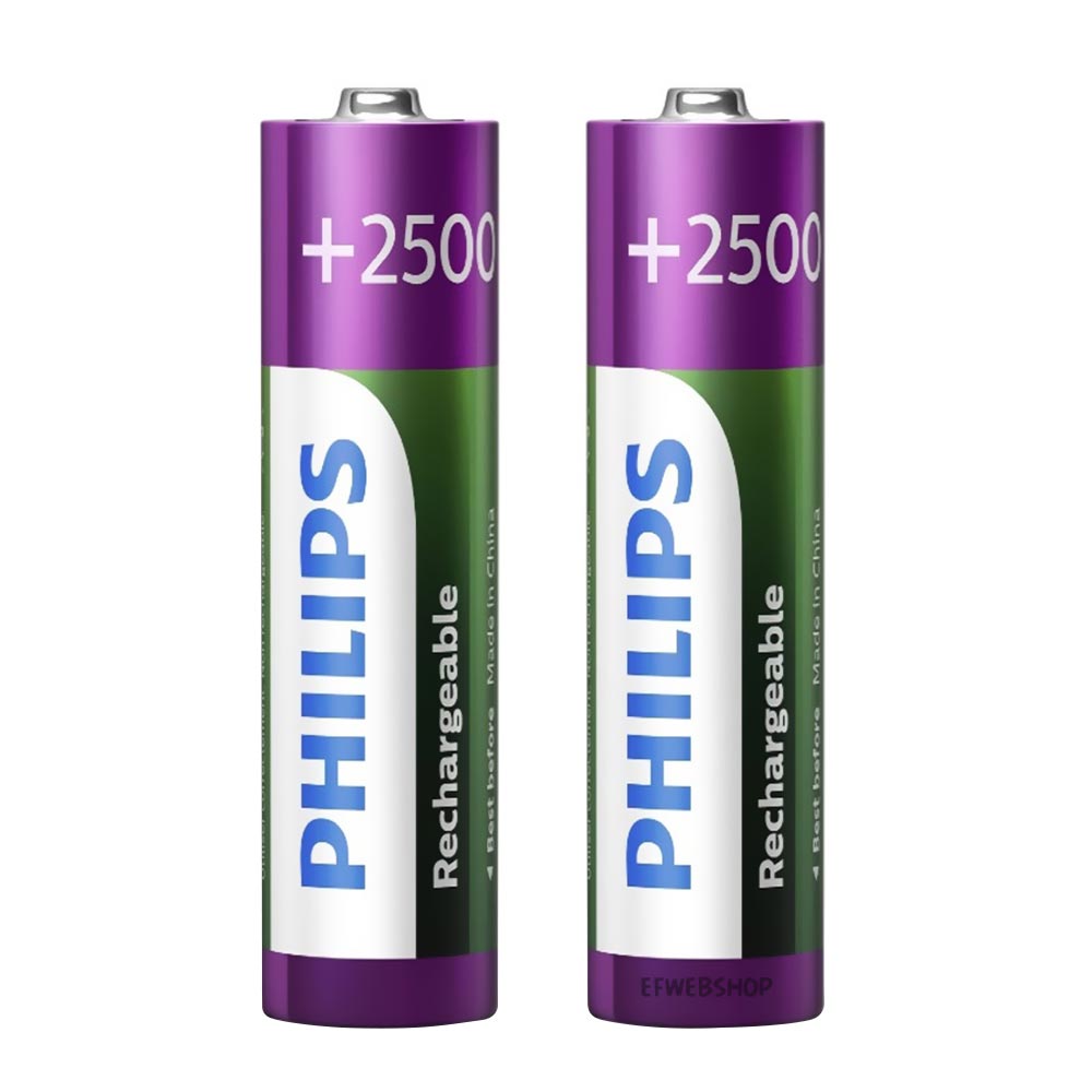 Pilhas Recarregável Philips AA com 2 Pilhas / 2500MAH - R6B2RTU25/97