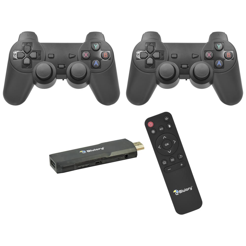 Console Blulory Game Tv Stick 4K + 2 Controles Wireless (Com 10000 Jogos)