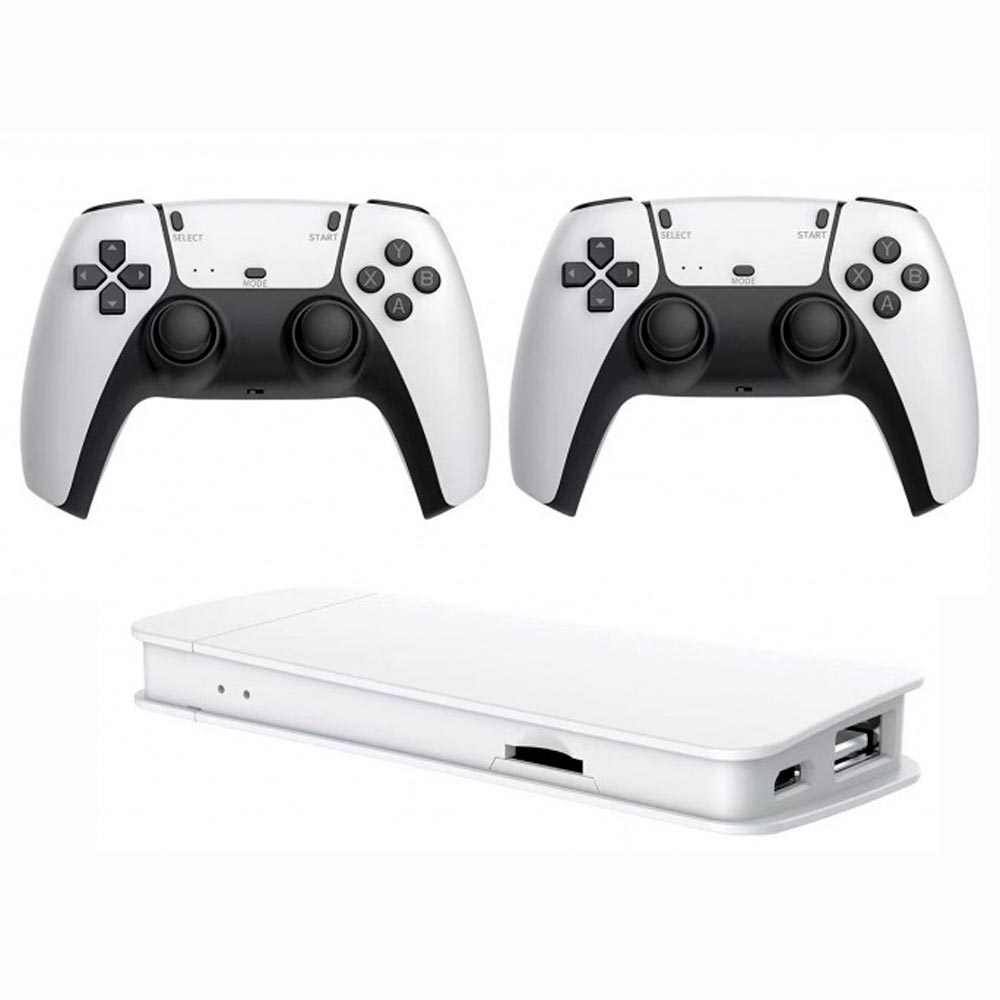 Console Game Stick M15 Pro 4K 3D 64GB - Branco + 2 Controles Wireless (Com 647 Jogos)