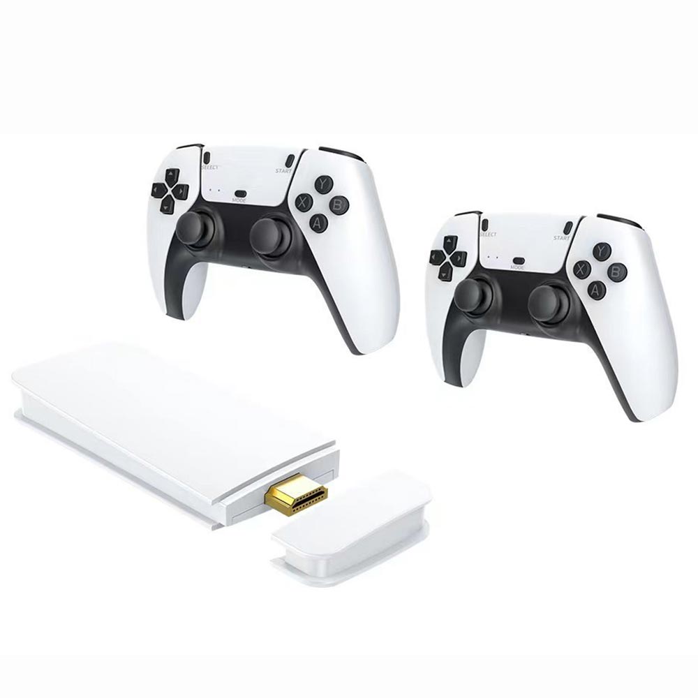 Console Game Stick M15 Pro 4K 3D 64GB - Branco + 2 Controles Wireless (Com 647 Jogos)