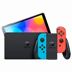 Console Nintendo Switch 64GB - Oled Azul / Vermelho Neon (HEG-S-KABAA) (Japonês)