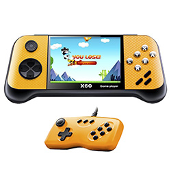 Console Portátil Game Box X60 / 3.5" - Preto Amarelo + Controle (Com 5000 Jogos Retro)