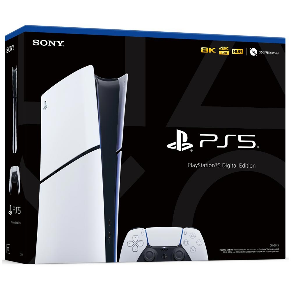 Console Sony Playstation 5 Slim CFI-2000 B01 1TB / 8K / 4K / Digital Edition / 110V - Branco + 2 Controles