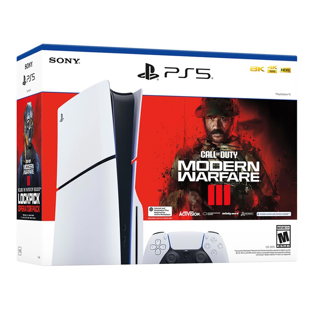 Console Sony PlayStation 5 Slim CFI-2015 A01X 1TB / 8K / 4K / Standard Edition / Bivolt - Branco + Jogo Call Of Duty Modern Warfare III