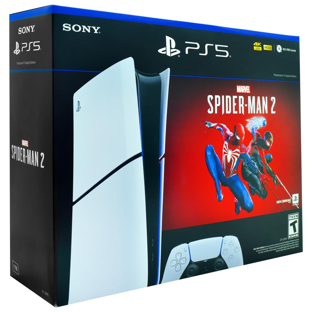 Console Sony Playstation 5 Slim CFI-2015 B01X 1TB / 8K / 4K / Digital Edition / Bivolt - Branco + Jogo Marvel Spiderman 2