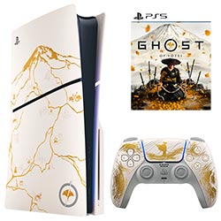 Console Sony PlayStation 5 Slim CFI-2015A AZ7X 1TB / Ghost Of Yotei Limited Edition / Bivolt - Branco + Jogo Ghost Of Yotei (Americano)