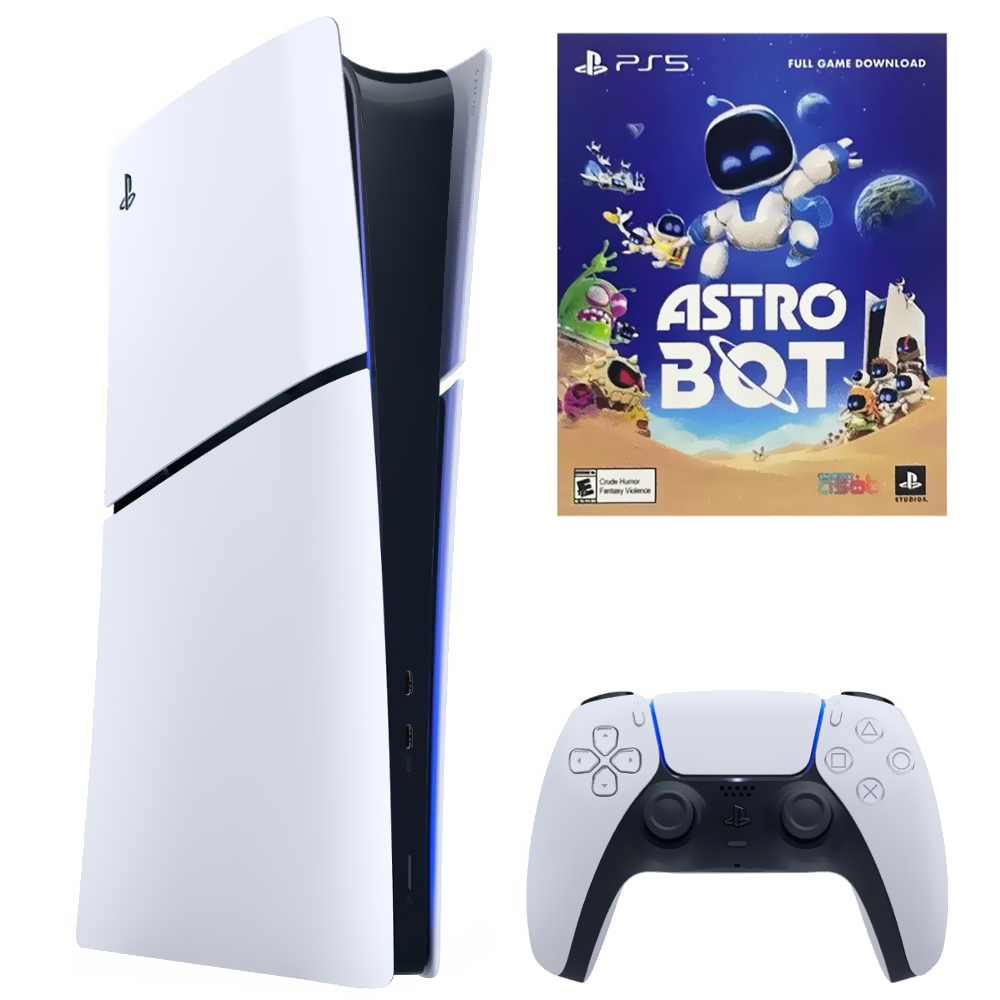 Console Sony PlayStation 5 Slim CFI-2016 B01Y 1TB / Digital Edition / 220V - Branco + Jogo Astro Bot (Europeu)