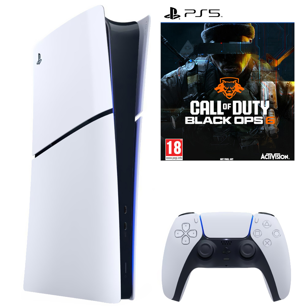 Console Sony PlayStation 5 Slim CFI-2016 B01Y 1TB / Digital Edition / 220V - Branco + Jogo Call of Duty Black Ops 6 (Europeu)