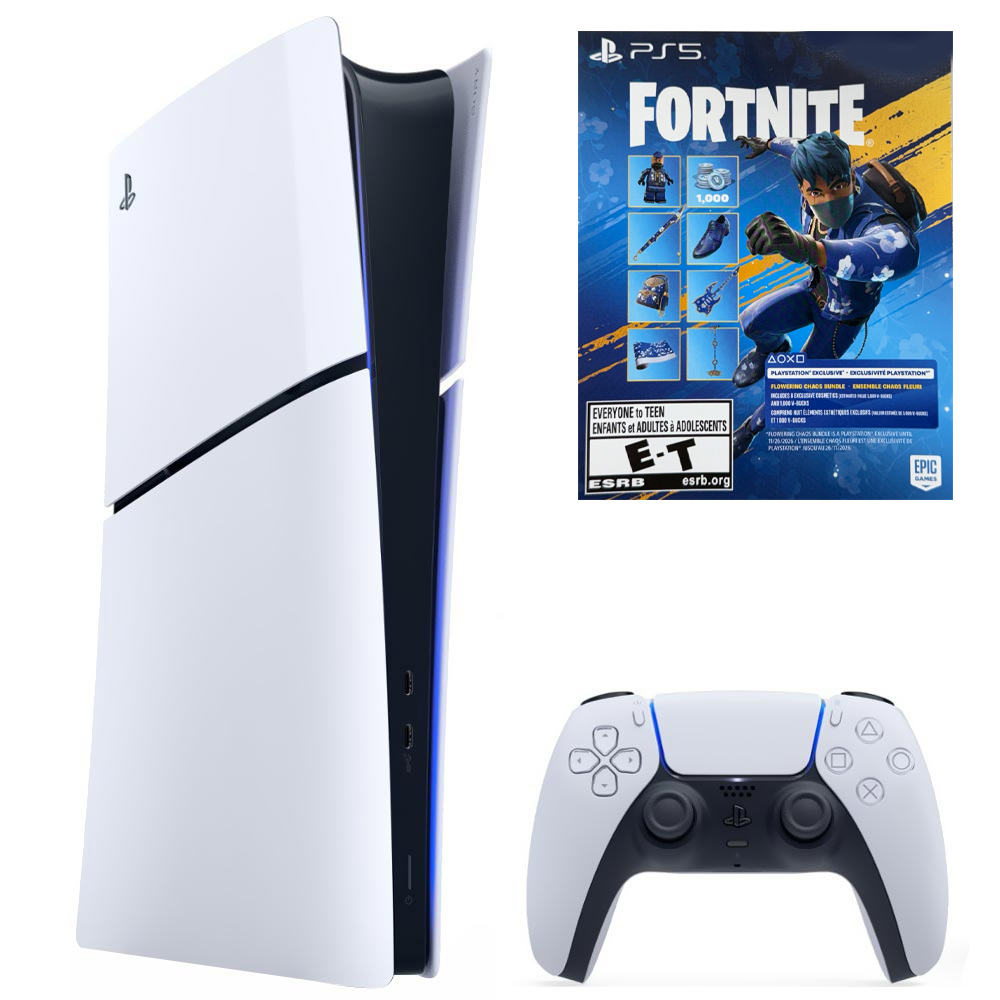 Console Sony PlayStation 5 Slim CFI-2115 B01X 825GB / Digital Edition / Bivolt - Branco + Jogo Fortnite Cobalt Star