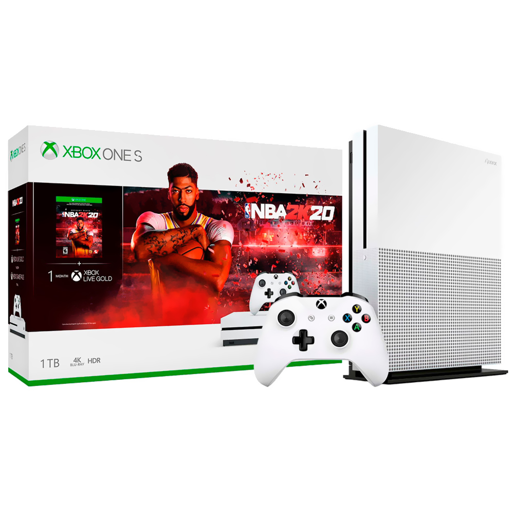Console Xbox One S 1TB SSD / 4K / HDR / Bivolt - Branco + Jogo NBA 2K20 (Americano)