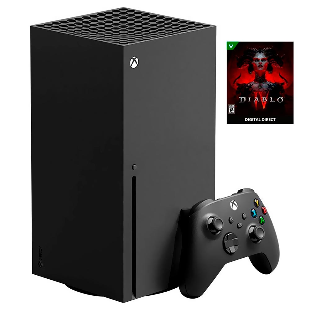 Console XBOX Series X 1TB SSD / 4K / 120FPS / Bivolt - Preto + Jogo Diablo IV (Europeo)