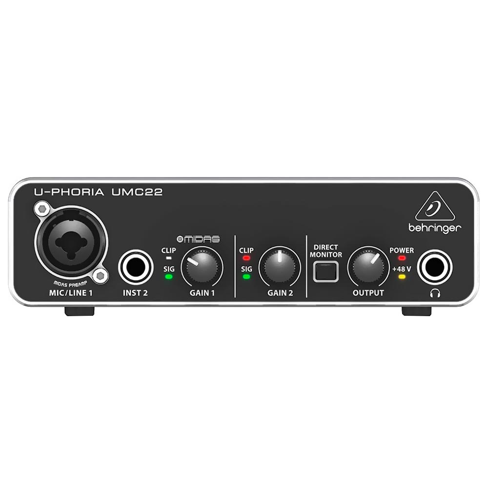 INTERFACE DE AUDIO BEHRINGER U-PHORIA UMC22 XLR/USB PRETO