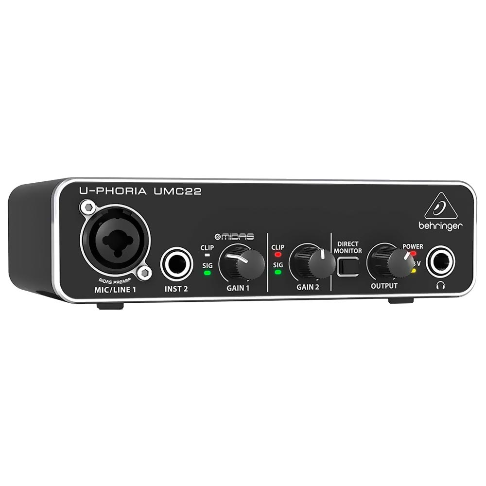 INTERFACE DE AUDIO BEHRINGER U-PHORIA UMC22 XLR/USB PRETO