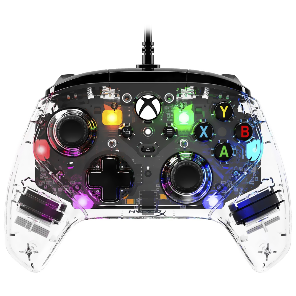 Controle Hyperx Cloutch Gladiate para Xbox / RGB / USB - Transparente (7D6H2AA)