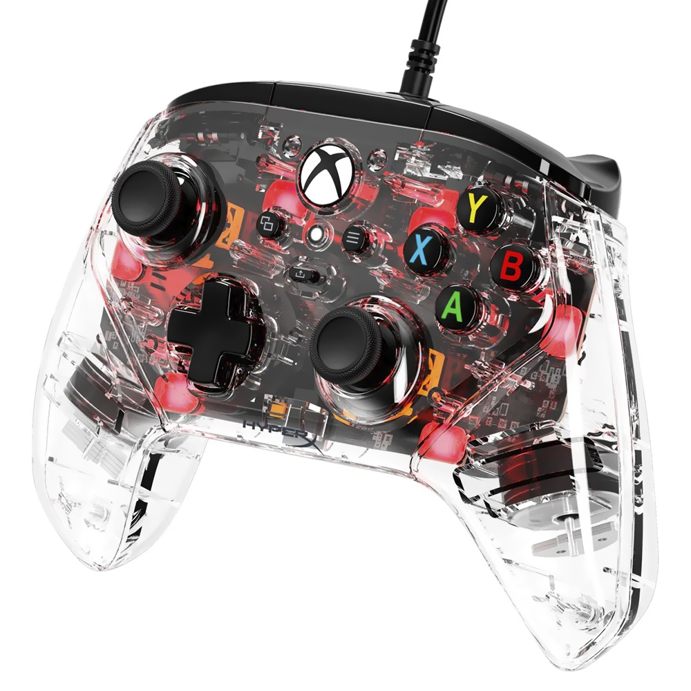 Controle Hyperx Cloutch Gladiate para Xbox / RGB / USB - Transparente (7D6H2AA)