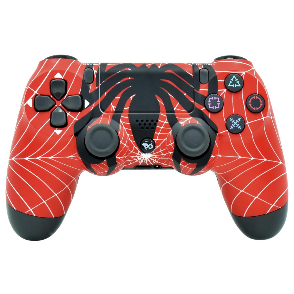 Controle Play Game Dualshock para PS4 Wireless - Teia de Aranha Vermelho