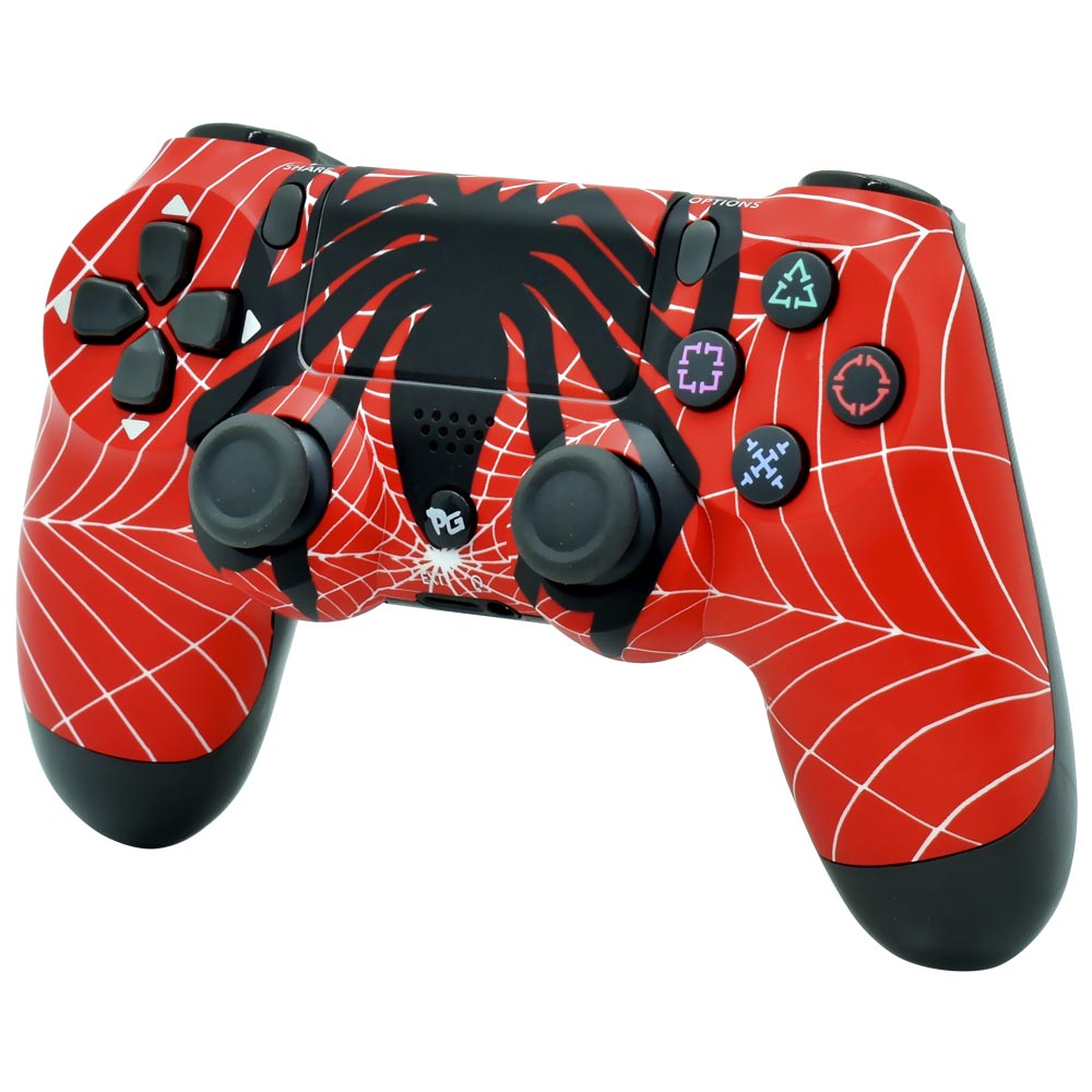 Controle Play Game Dualshock para PS4 Wireless - Teia de Aranha Vermelho