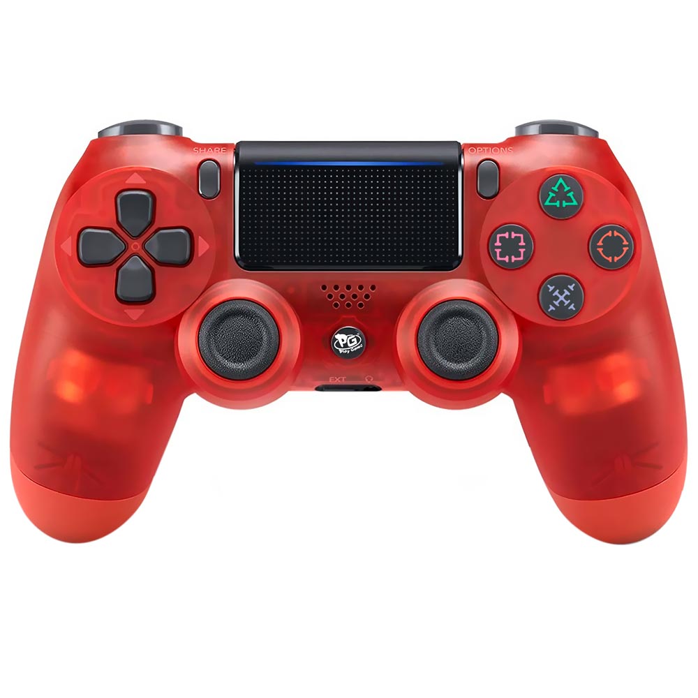 Controle Play Game Dualshock para PS4 Wireless - Vermelho Transparente