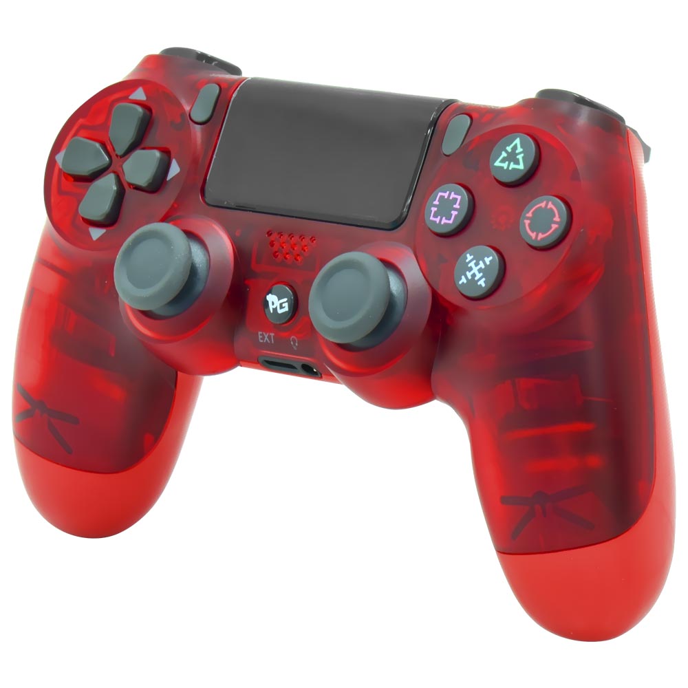 Controle Play Game Dualshock para PS4 Wireless - Vermelho Transparente