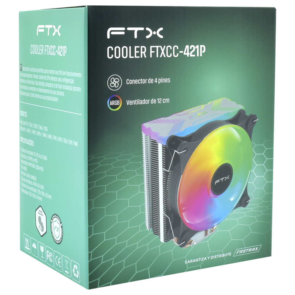 Cooler para Processador FTX FTXCC-421P ARGB 120MM - Preto
