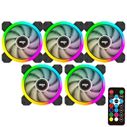Cooler para Gabinete Aigo DR12 12X12 LED RGB - Kit com 5