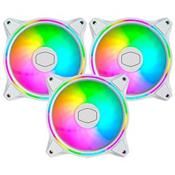 Cooler para Gabinete Cooler Master MasterFan MF120 Halo RGB - MFL-B2DW-183PA-R1 Kit com 3