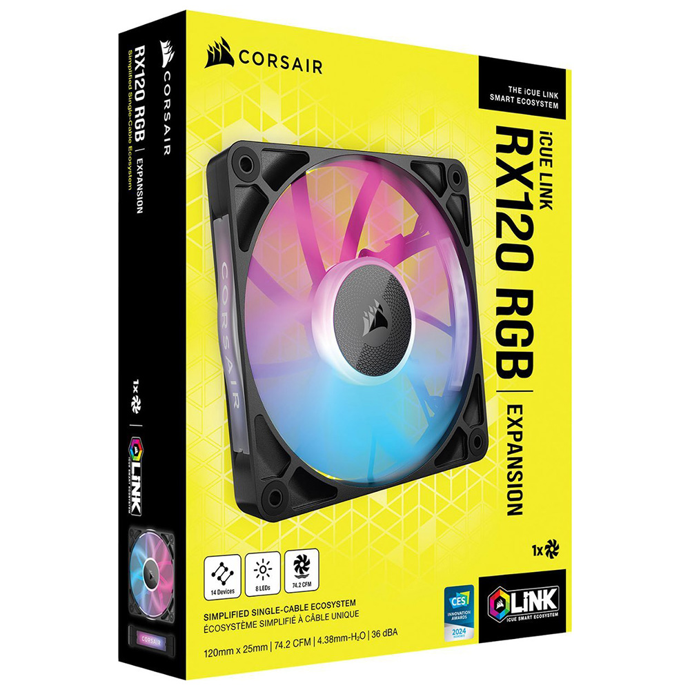 Cooler para Gabinete Corsair RX120 Expansion ICUE Link 120MM RGB CO-9051017-WW - Preto