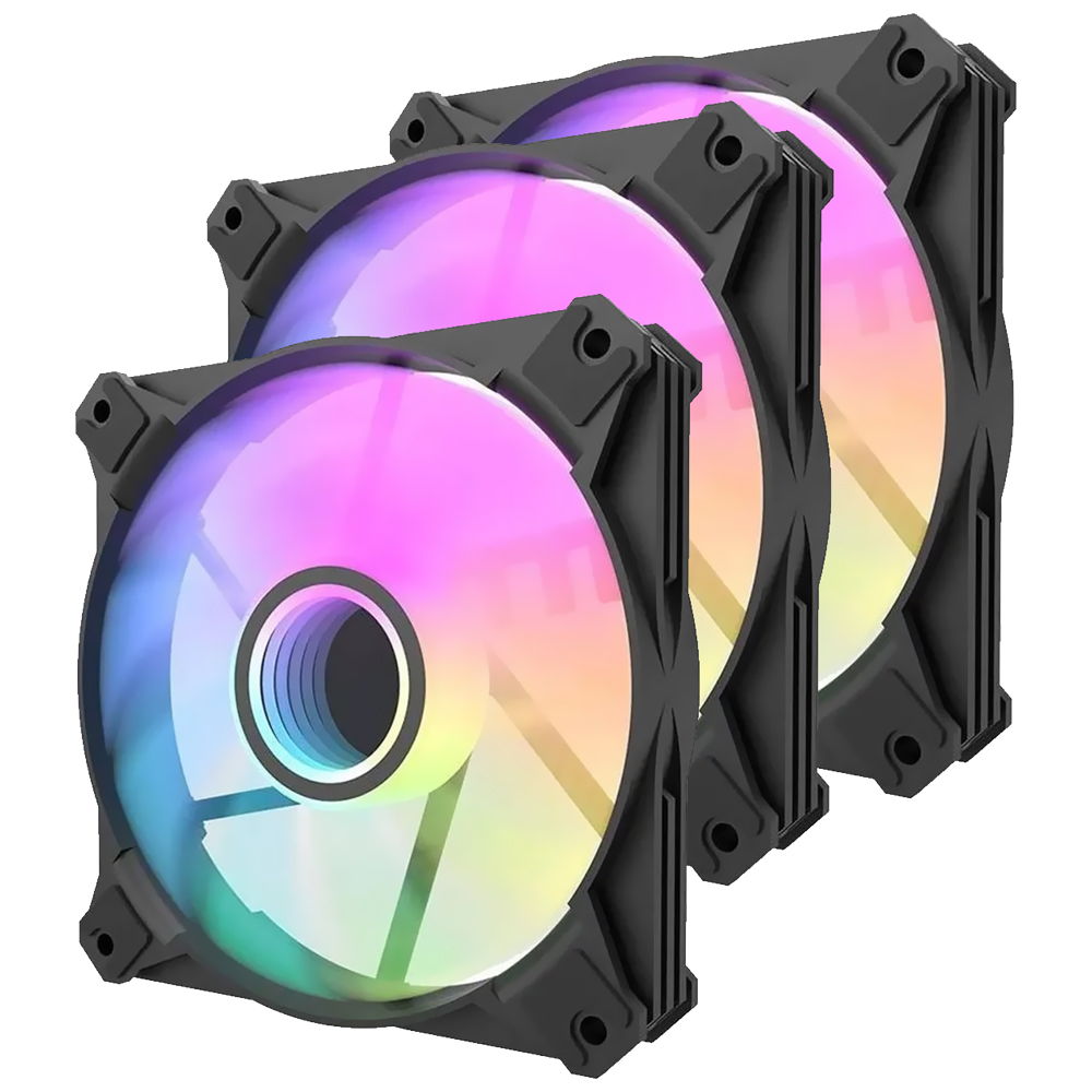 Cooler para Gabinete darkFlash Infinity 8 12X12 LED RGB Preto - Kit com 3