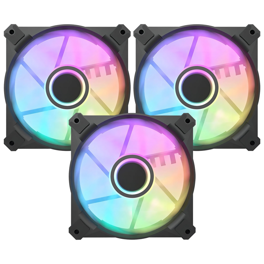 Cooler para Gabinete darkFlash Infinity 8 12X12 LED RGB Preto - Kit com 3