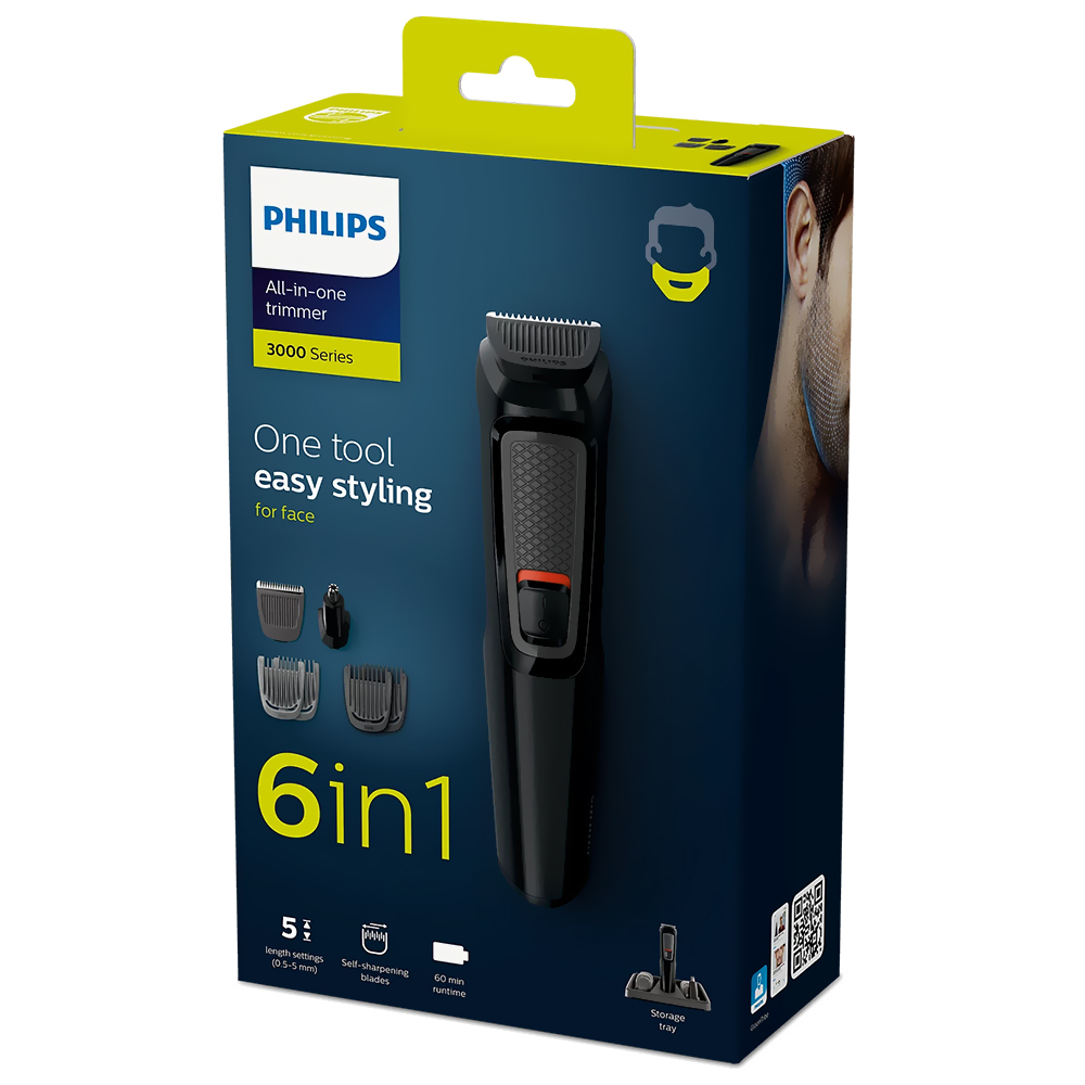 Barbeador Philips MG3711 3000 Series 6-in-1 Recarregavel / Bivolt - Preto