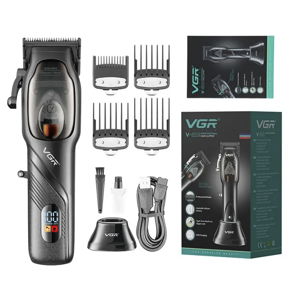 Maquina de Cortar Cabelo Professional VGR V-269 Recarregavel - Preto (Kit)