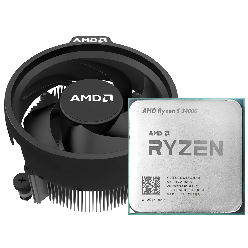 Processador AMD AM4 Ryzen R5-3400G 4.2GHz/6MB/3.7GHz - Base (Com Cooler)