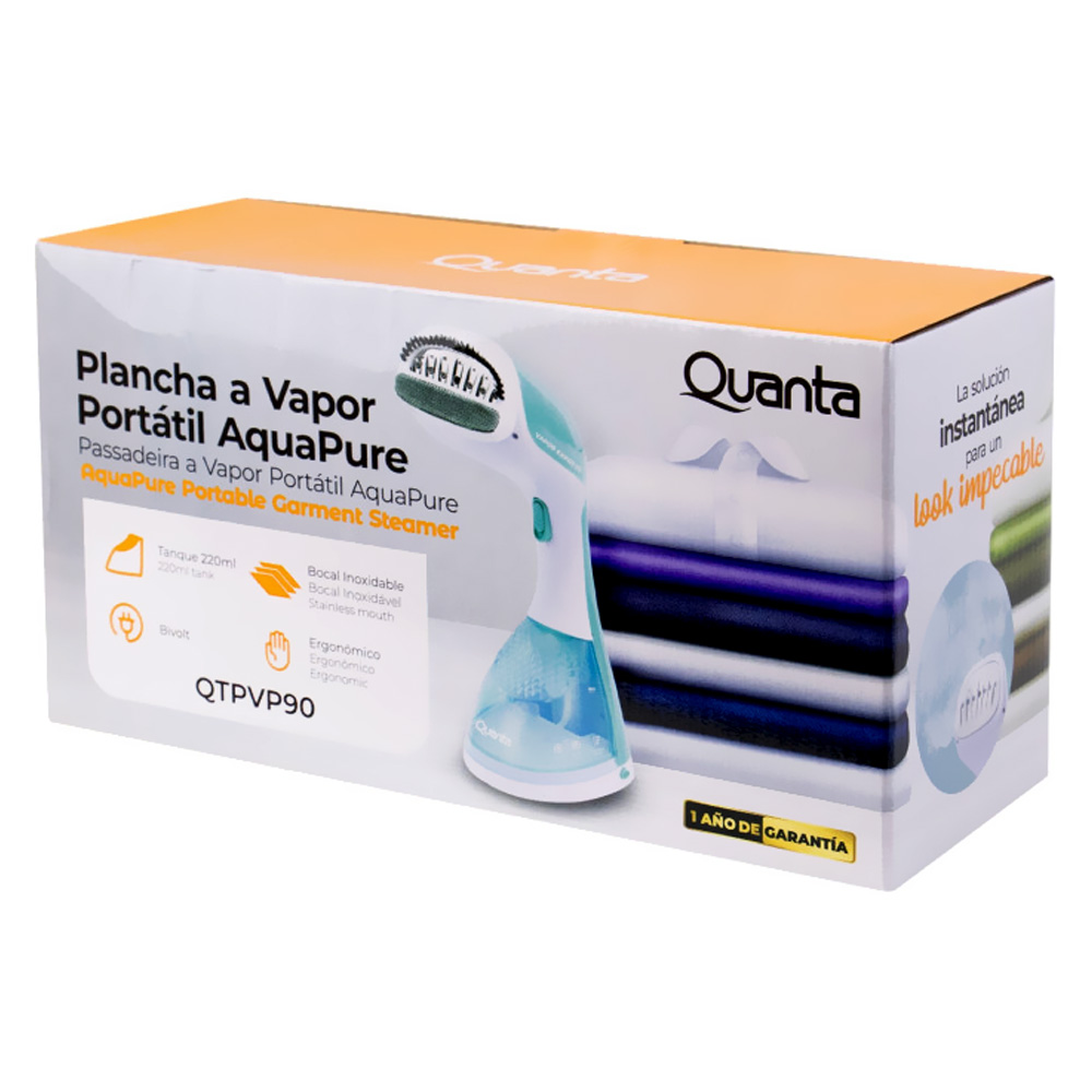 Ferro de Passar a Vapor Quanta QTPVP90 / Bivolt - Branco / Verde