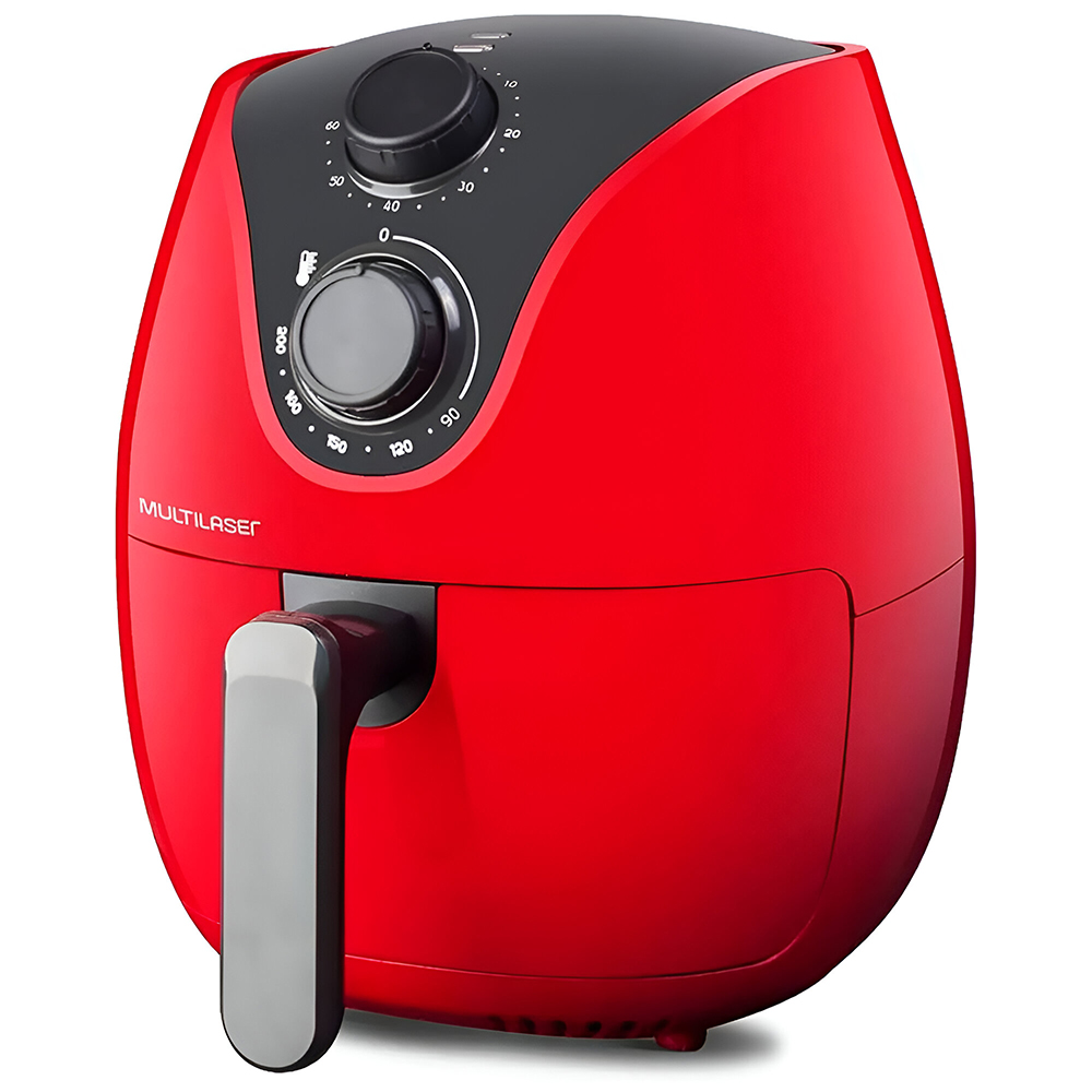 Fritadeira Elétrica Multilaser CE084EUR Air Fryer 4L / 220V - Vermelho