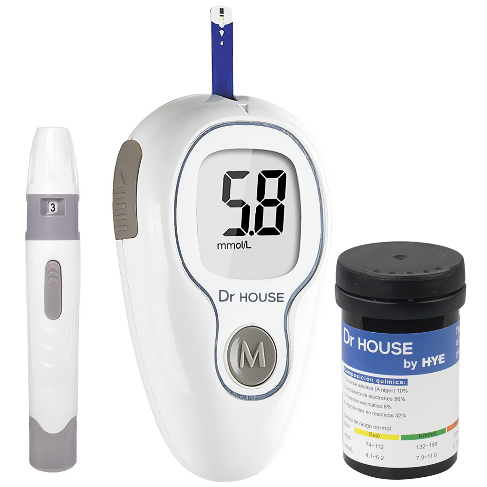 Medidor de Glicose Dr House G-425-3 Kit 25AG/25TI - Branco