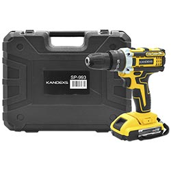 Parafusadeira Sem Fio Kandexs SP-993 Kit Bivolt - Preto / Amarelo