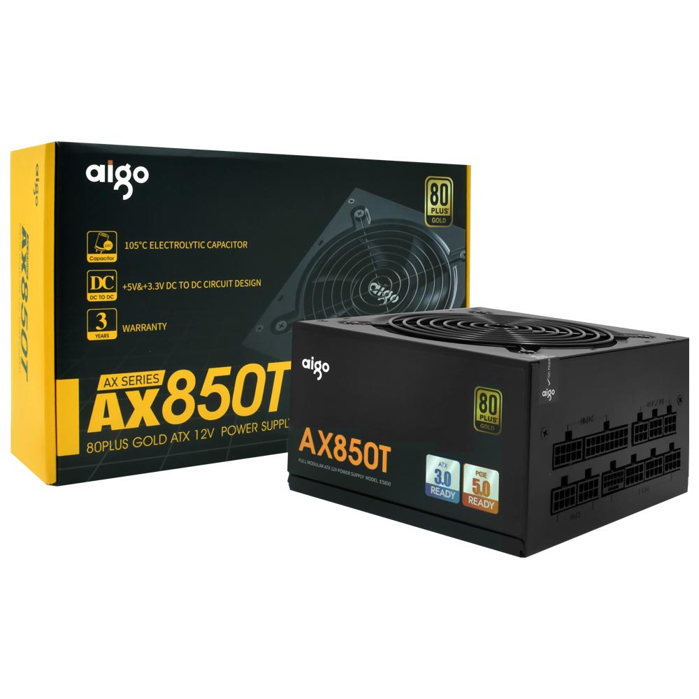 Fonte de Alimentação Aigo AX850T 850W ATX / Modular / 80 Plus Gold
