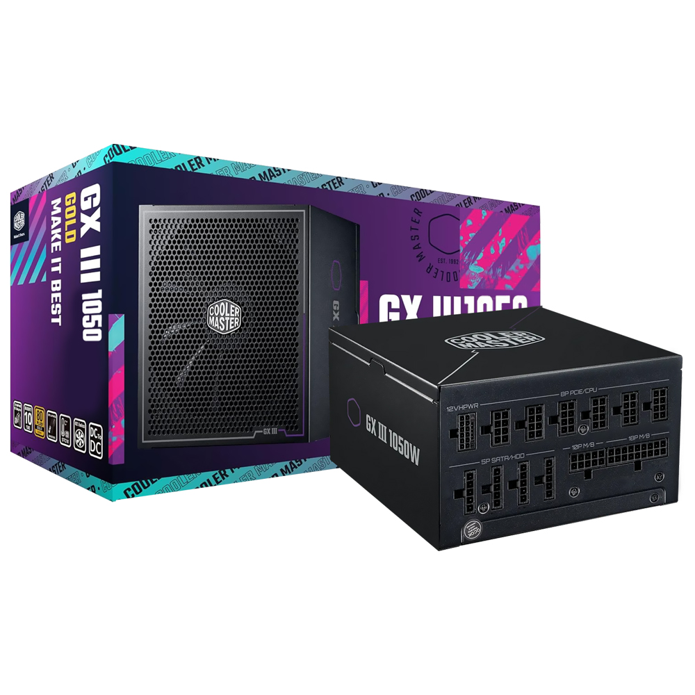 Fonte de Alimentação Cooler Master GX III 1050 Gold 1050W / Modular / 80 Plus Gold - MPX-A503-AFAG-BUS