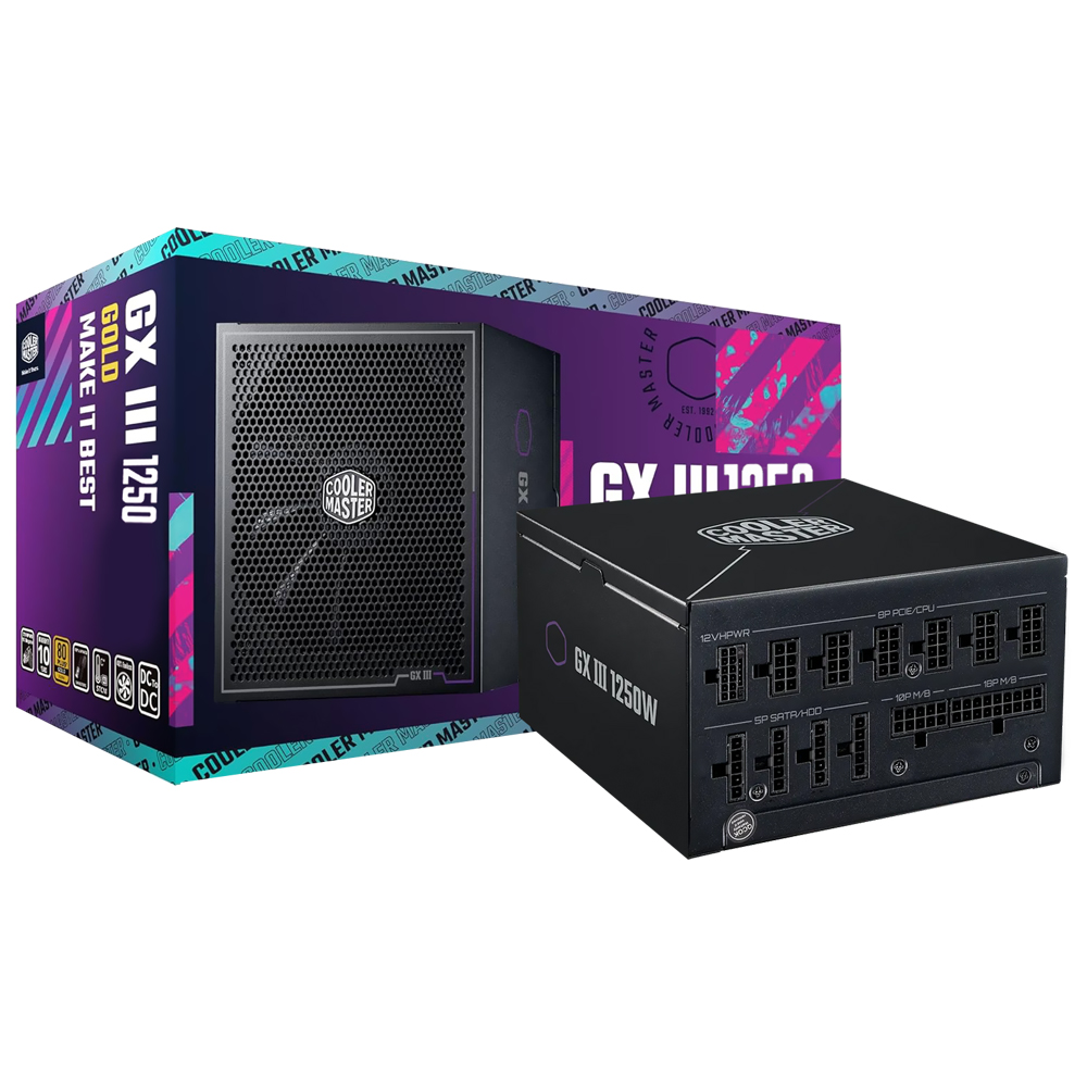 Fonte de Alimentação Cooler Master GX III 1250 Gold 1250W / Modular / 80 Plus Gold - MPX-C503-AFAG-BUS