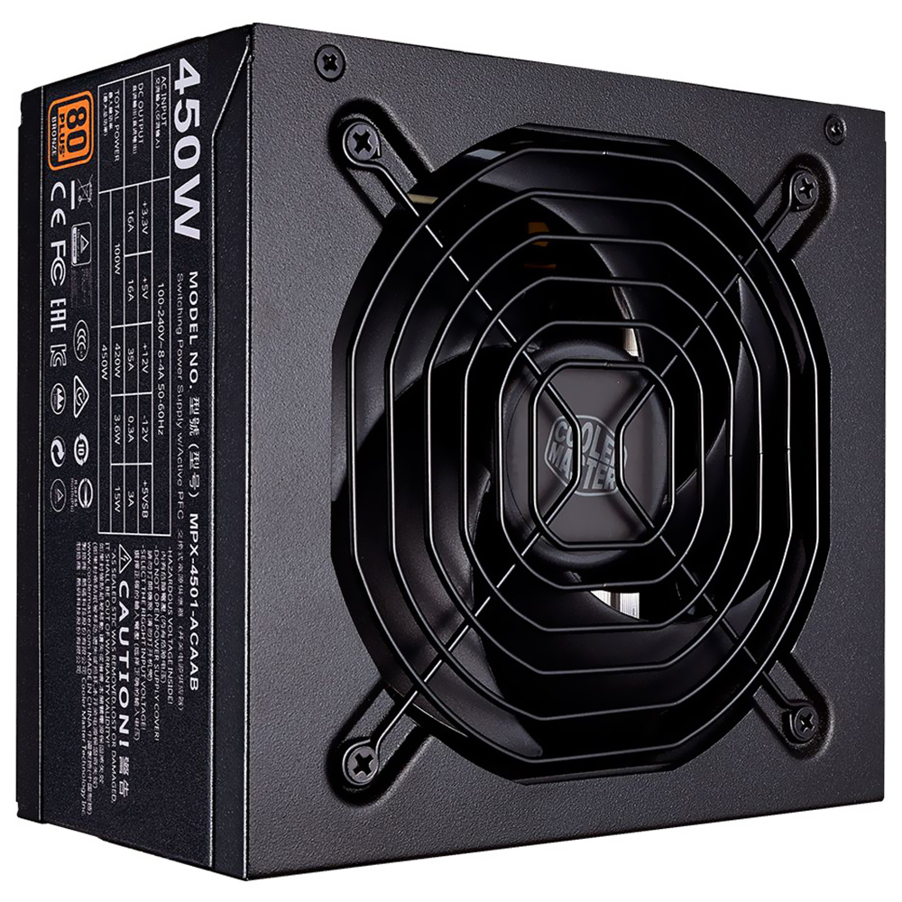 Fonte de Alimentação Cooler Master MWE 450W ATX / Não Modular / 80 Plus Bronze - MPE-4501-ACAAB-US