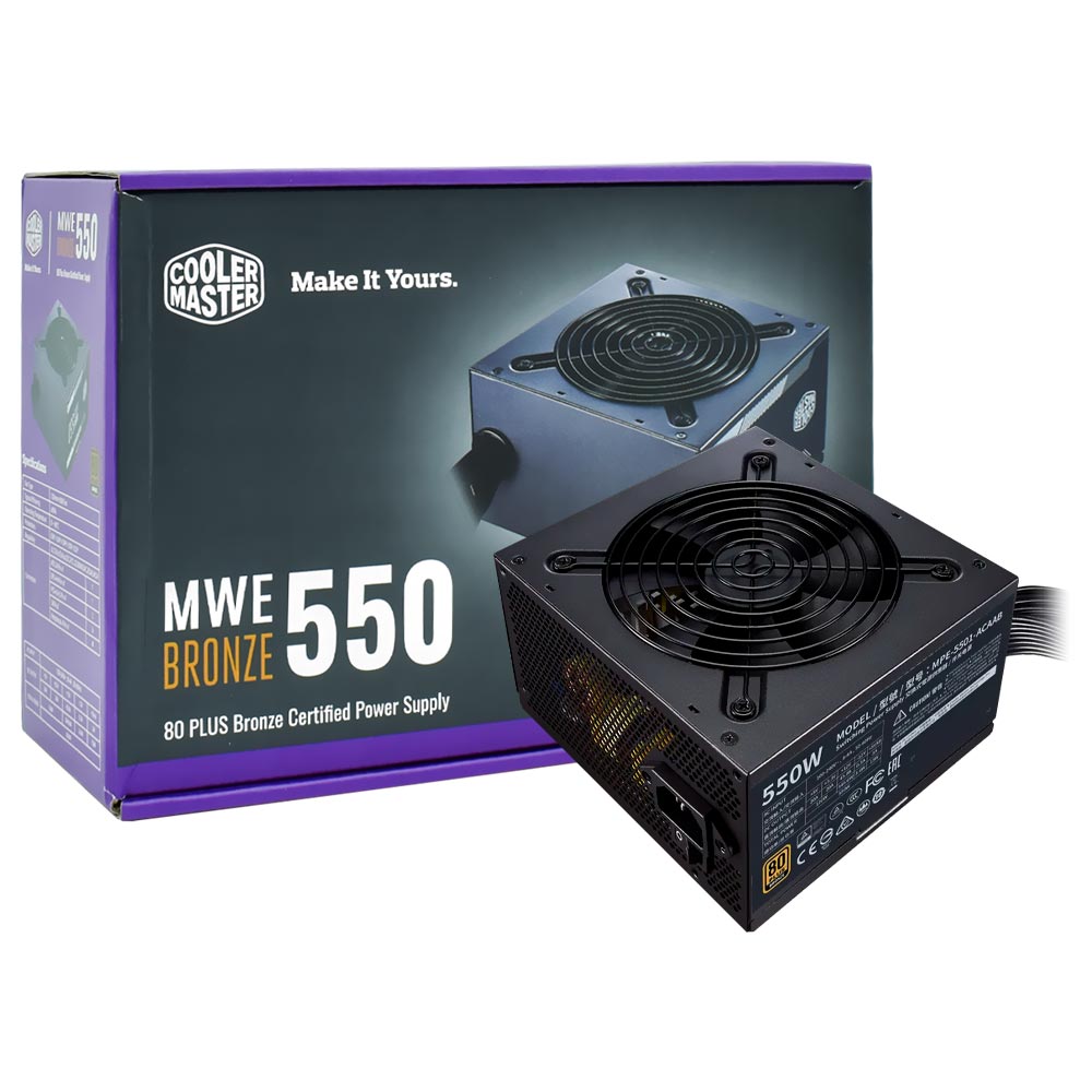 Fonte de Alimentação Cooler Master MWE 550W ATX / Não Modular / 80 Plus Bronze - MPE-5501-ACAAB-US