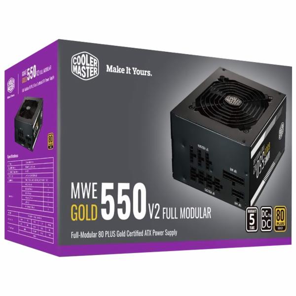 Fonte de Alimentação Cooler Master MWE V2 550W ATX / Modular / 80 Plus Gold -  MPE-5501-AFAAG-U2