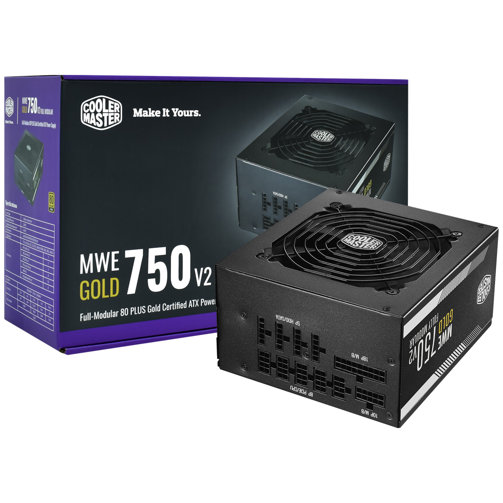 Fonte de Alimentação Cooler Master MWE V2 750W ATX / Modular / 80 Plus Gold - MPE-7501-AFAAG-U2