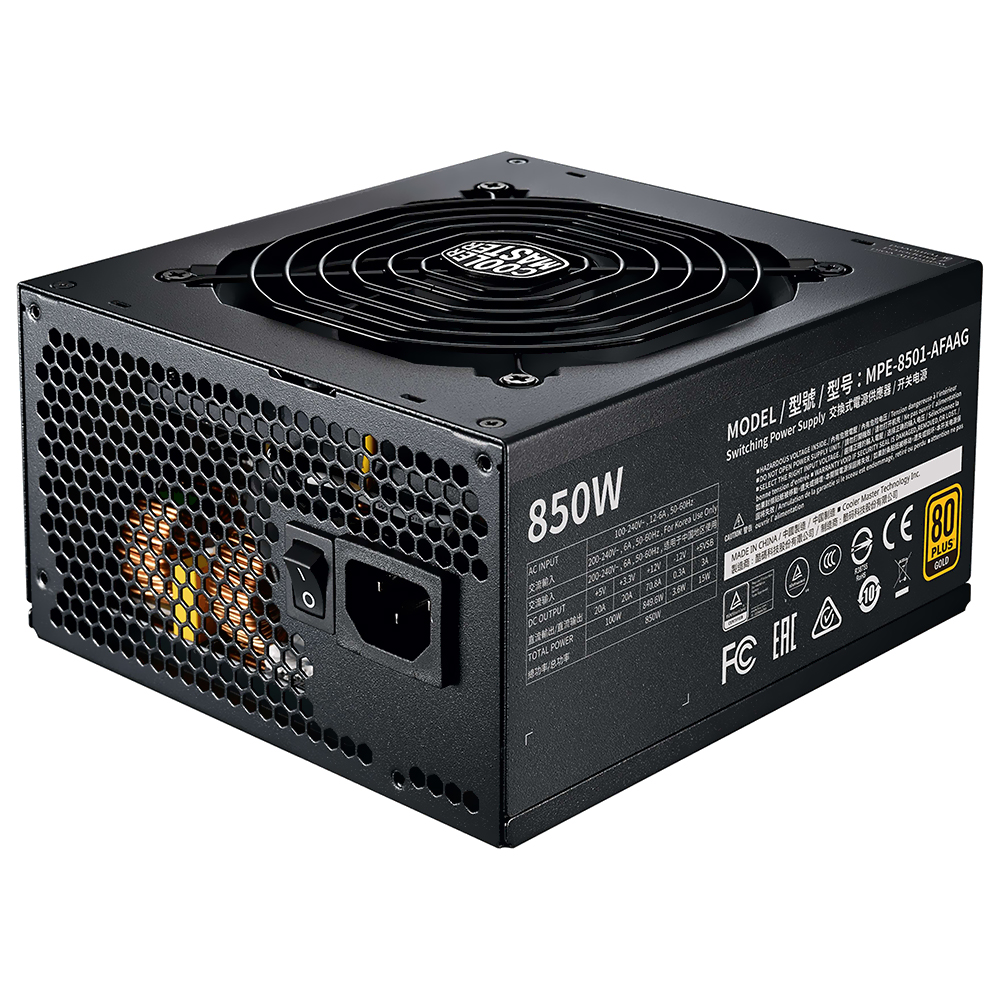 Fonte de Alimentação Cooler Master MWE V2 850W ATX / Modular / 80 Plus Gold - MPE-8501-AFAAG-U2