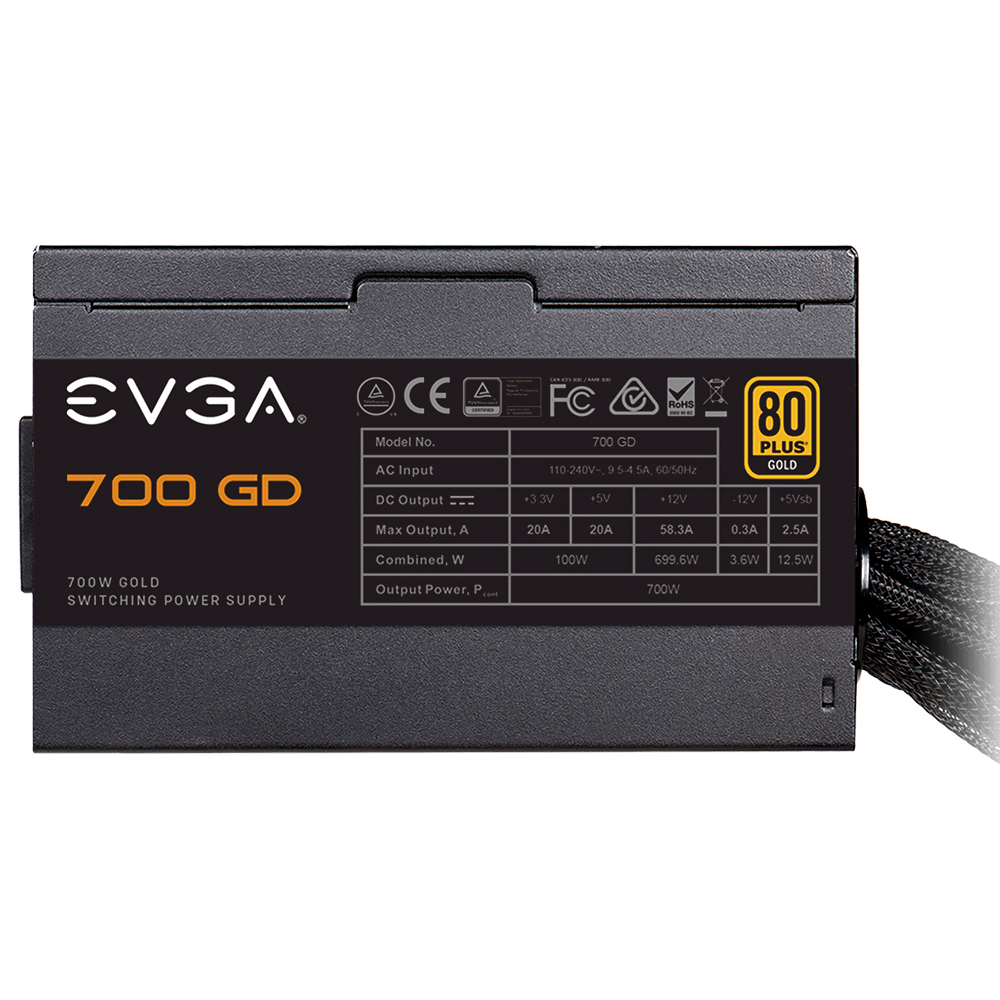 Fonte de Alimentação EVGA GD 700W ATX / Não Modular / 80 Plus Gold - 100-GD-0700-V1