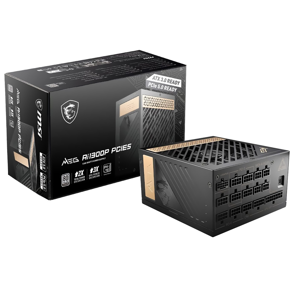 Fonte de Alimentação MSI MEG AI1300P PCIE5 1300W ATX / Modular / 80 Plus Platinum